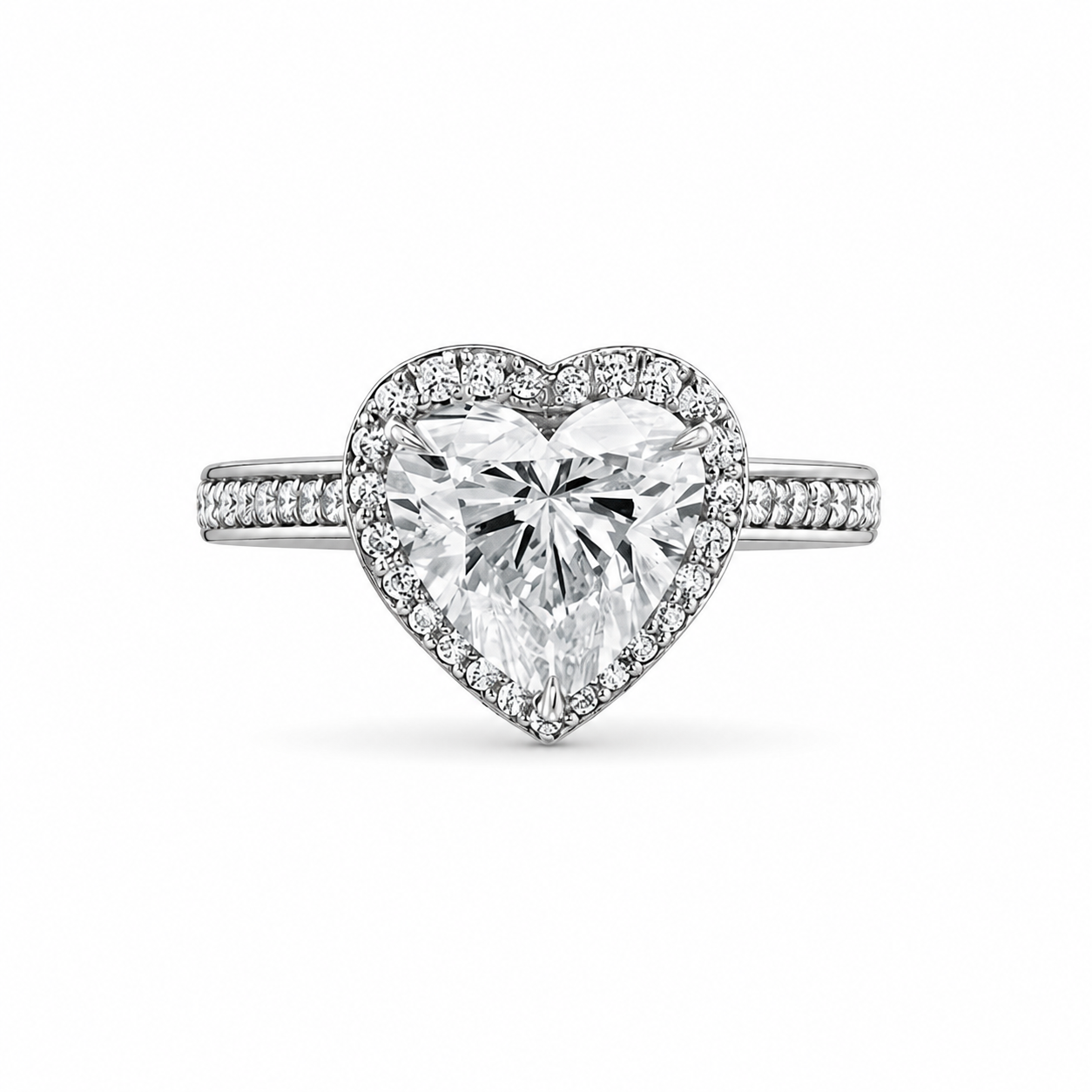 Heart Cut 2.6 Ct Halo Diamond Ring