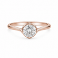 4 Prongs 1.51 Ct Solitaire Eternity Rose Gold Ring