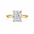 Radiant 3.2 Ct Solitaire Diamond Yellow Gold Ring