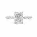 Brilliant Princess Cut 1.88 Ct Ring With Pear & Round Accents Shank