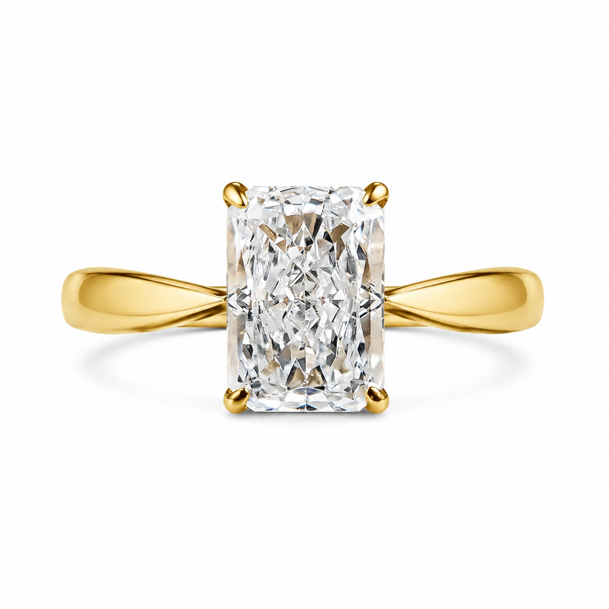 Brilliant 2.00 Ct Radiant Cut Four Prong Solitaire With Tapered Shank
