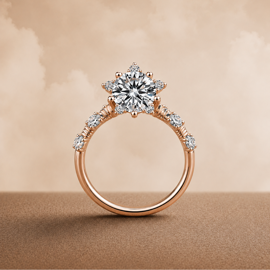 Diamante de laboratorio en forma de copo de nieve de 1.8 Ct con cuerda trenzada