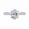 4-Prong Oval 1.5 Ct Cut Half Pave Shank Ring