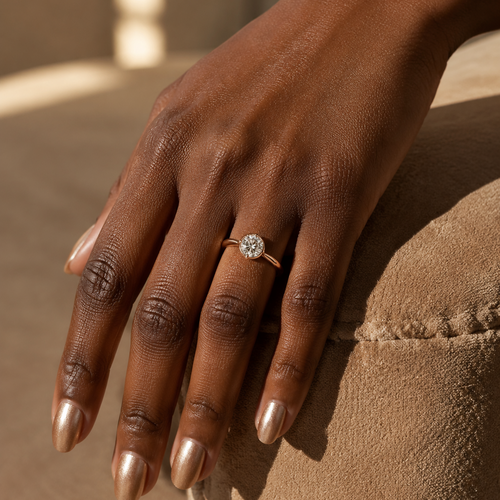 4 Prongs 1.51 Ct Solitaire Eternity Rose Gold Ring