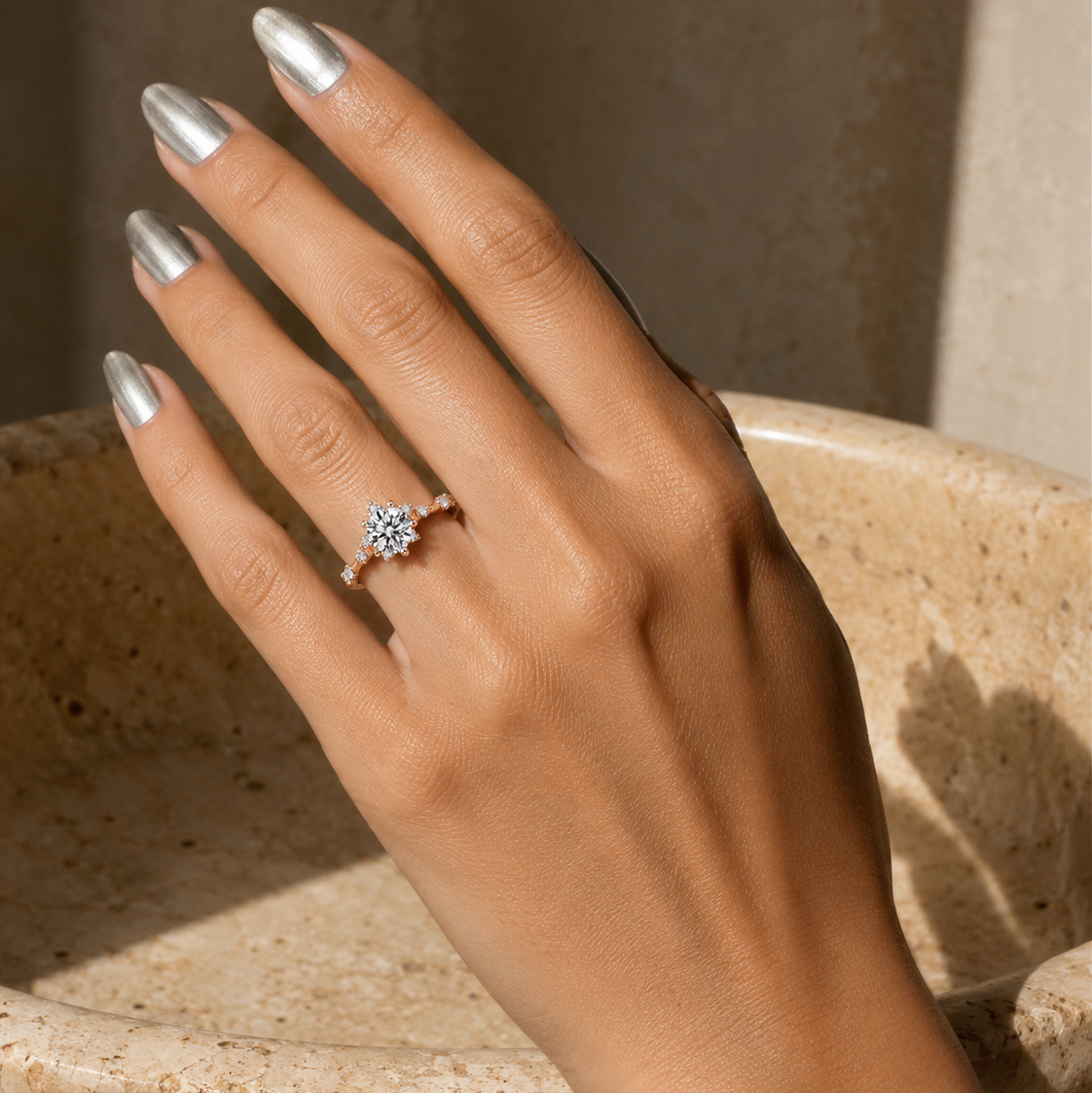 Diamante de laboratorio en forma de copo de nieve de 1.8 Ct con cuerda trenzada