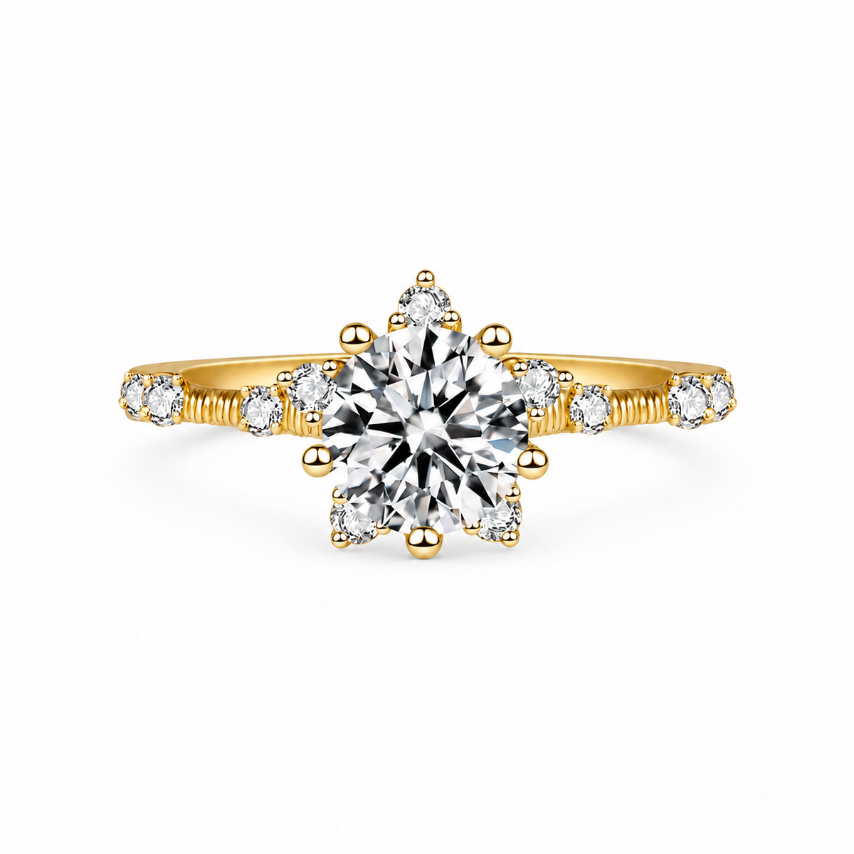 Diamante de laboratorio en forma de copo de nieve de 1.8 Ct con cuerda trenzada