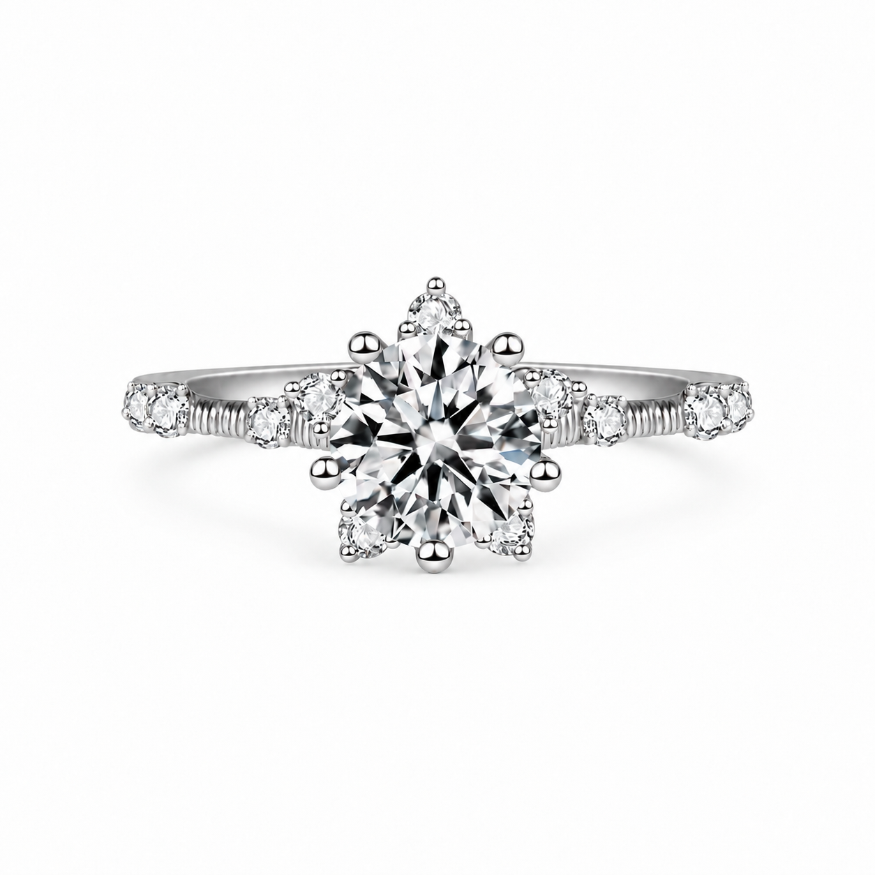 Diamante de laboratorio en forma de copo de nieve de 1.8 Ct con cuerda trenzada