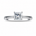 4 Prong 2.5 Ct Princess Cut Comfort Fit With Plain Polished Shank