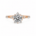 Snowflake Cultivated 1.8 Ct Ring With Twisted Rope & Accents Shank
