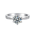 Classic 6 Prong 2.5 Ct Solitaire With Half Pave Band